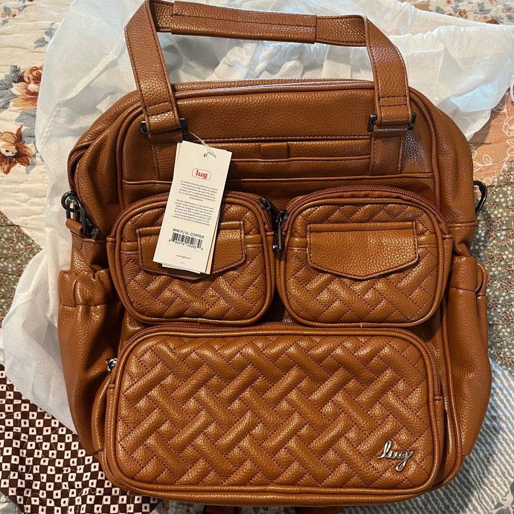 NWT Rare Lug Mini Puddle Jumper VL Copper vegan leather backpack